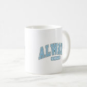 Immer Cold Funny Winter Varsity Typografie Tri-Bl Kaffeetasse (VorderseiteRechts)