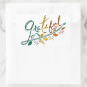 Immer dankbar rechteckiger aufkleber (Tasche)