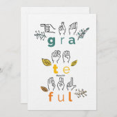 Immer dankbare Gebärdensprache Feiertagskarte (Vorne/Hinten)