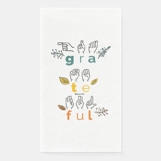Immer dankbare Gebärdensprache Serviette (Vorderseite)
