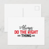 Immer das Richtige tun - Urlaubspostkarte Feiertagspostkarte (Vorne/Hinten)