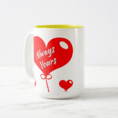 ❤️ "Immer Dein" Romantischer Kaffeebecher Zweifarbige Tasse (Vorderseite Links)