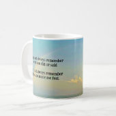 "Immer denken" Kaffeetasse (Vorderseite Links)