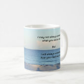 "Immer denken" Kaffeetasse (VorderseiteRechts)