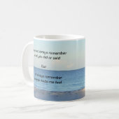 "Immer denken" Kaffeetasse (Vorderseite Links)