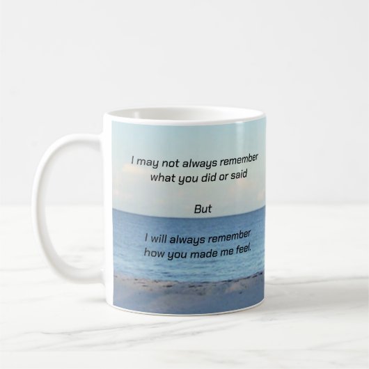 "Immer denken" Kaffeetasse (Links)