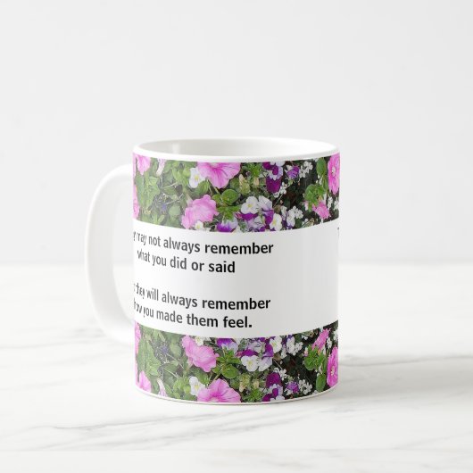 "Immer denken" Kaffeetasse (Vorderseite Links)