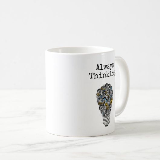 Immer denken kaffeetasse (VorderseiteRechts)