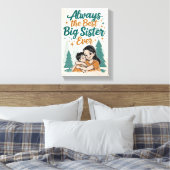 immer die beste große Schwester aller Zeiten Leinwanddruck (Insitu (Schlafzimmer))