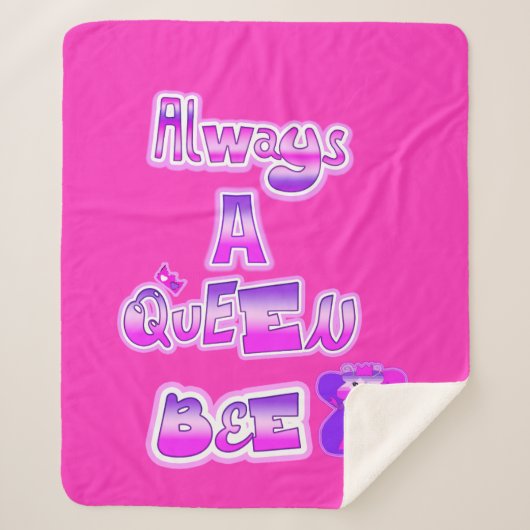 Immer die Bienenkönigin heiß rosa Sherpadecke (Vorderseite)