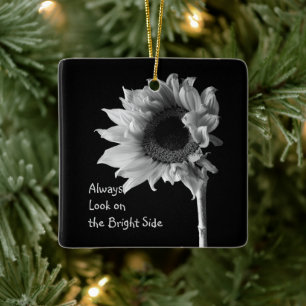 "Immer die Sonnenseite sehen" Florales Porträt Keramikornament