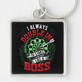 Immer doppelt starten - Dart Player Premium Schlüsselanhänger (Vorne)