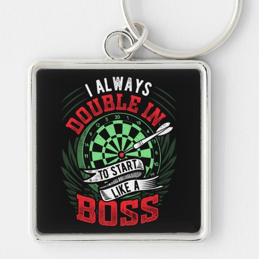 Immer doppelt starten - Dart Player Premium Schlüsselanhänger (Vorne)