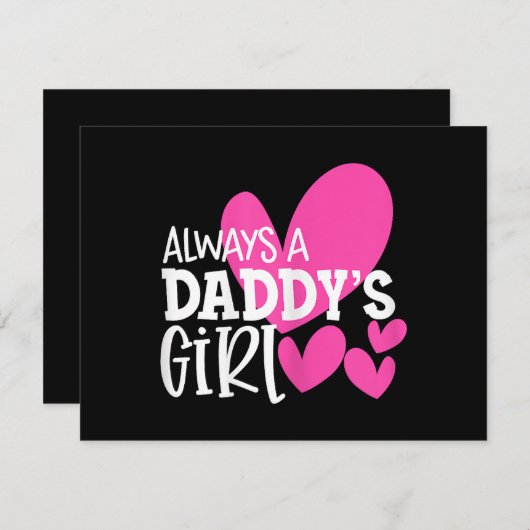 Immer ein Daddy's Girl Shirt Daughter Girls Women Begleitkarte (Vorne/Hinten)