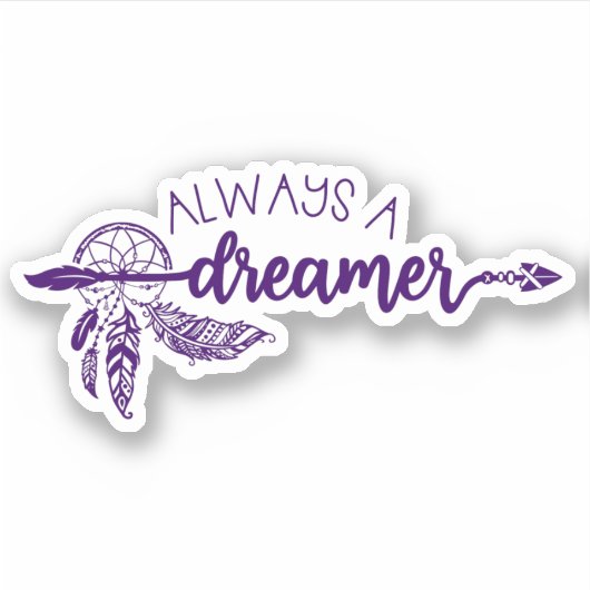 Immer ein Dreamer Feather BOHO Die Sticker schneid (Vorderseite)