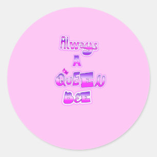 Immer ein Queen Bee Klassiker rund Babypink Sticke Runder Aufkleber
