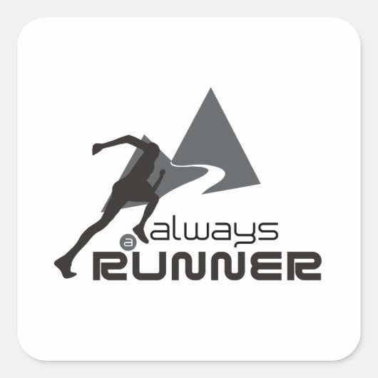 Immer ein Runner Quadratischer Aufkleber (Vorderseite)