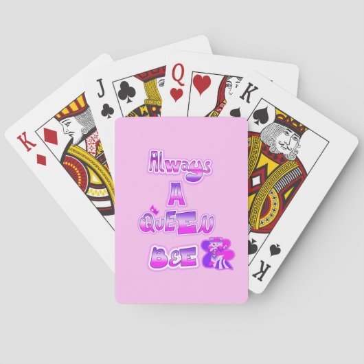 Immer eine Königin hellrosa Spielkarten (Rückseite)
