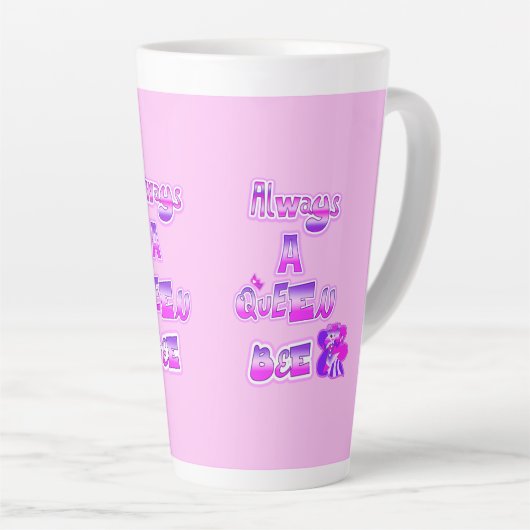 Immer eine Queen Baby Pink Latte Cup Milchtasse (Rechte Ecke)