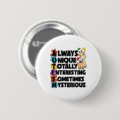 Immer einzigartig, völlig intelligent etwas Myster Button (Vorne & Hinten)