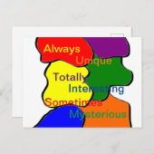 Immer einzigartige Autismus Postkarte (Vorne/Hinten)