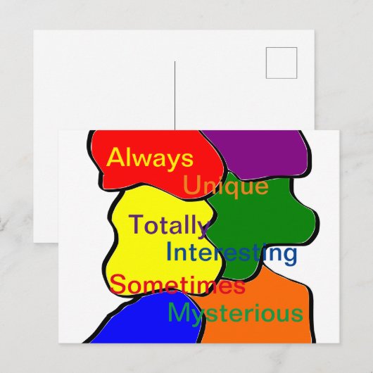 Immer einzigartige Autismus Postkarte (Vorne/Hinten)