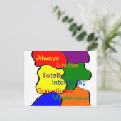 Immer einzigartige Autismus Postkarte (Stehend Vorderseite)