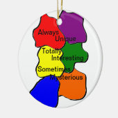 Immer einzigartiger Autismus Rundgang Keramik Orna Ornament (Links)