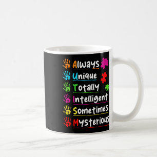 Immer einzigartiges Autismus-Bewusstsein völlig in Kaffeetasse