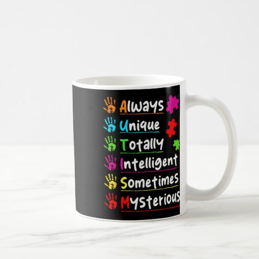 Immer einzigartiges Autismus-Bewusstsein völlig in Kaffeetasse (Rechts)