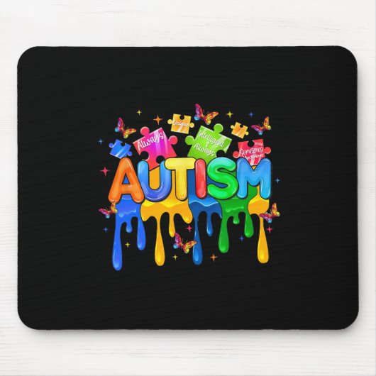 Immer einzigartiges Autismus-Bewusstsein völlig in Mousepad (Vorne)