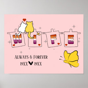 Immer & Ewig Sunset Lesbenflagge Ehefrau Poster