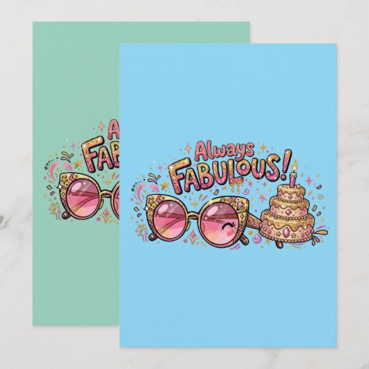 Immer Fabulöser Glitter-Geburtstag Einladung (Vorne/Hinten)