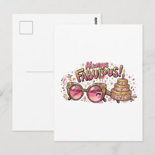 Immer Fabulöser Glitter-Geburtstag Postkarte