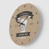Immer frischer Kaffee Bar Große Wanduhr (Winkel)