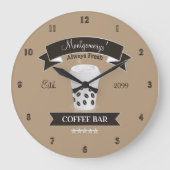 Immer frischer Kaffee Bar Große Wanduhr (Vorderseite)