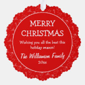 Immer frohe Weihnachten Ornament Karte (Rückseite)