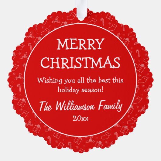 Immer frohe Weihnachten Ornament Karte (Rückseite)