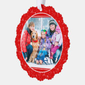 Immer frohe Weihnachten Ornament Karte (Links)