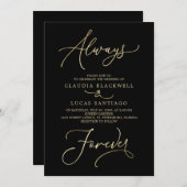 Immer für immer Black Gold Hochzeit Einladung (Vorne/Hinten)