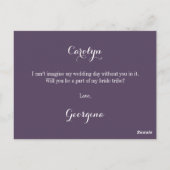 Immer & für immer Bridesmaid Vorschlag Postkarte (Rückseite)