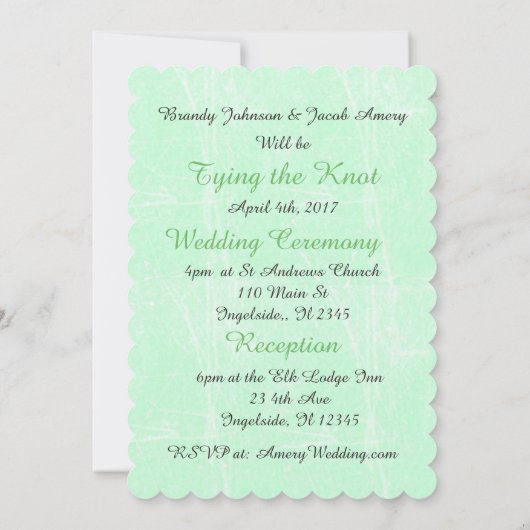 Immer & für immer Einladungen zu Hochzeiten, grün (Rückseite)