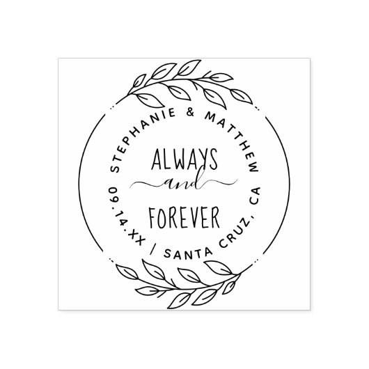 Immer & für immer rustikale, handGezeichnet Sprigs Gummistempel (Prägung)