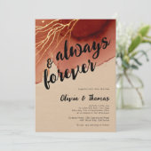 Immer für immer Terracotta Gold Beach Hochzeit im Einladung (Stehend Vorderseite)