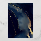 Immer für Navy Blue Modern Boho Beach Hochzeit Folieneinladung (Rückseite)