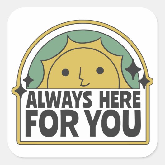 immer für Sie da Quadratischer Aufkleber (Vorderseite)