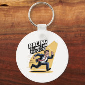 Immer gegen die Uhr laufen Schlüsselanhänger (Vorderseite)