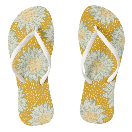 Immer gelb Sonnenblumen Badesandalen (Fußbett)