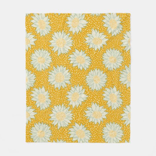 Immer gelb Sonnenblumen Fleecedecke (Vorderseite)