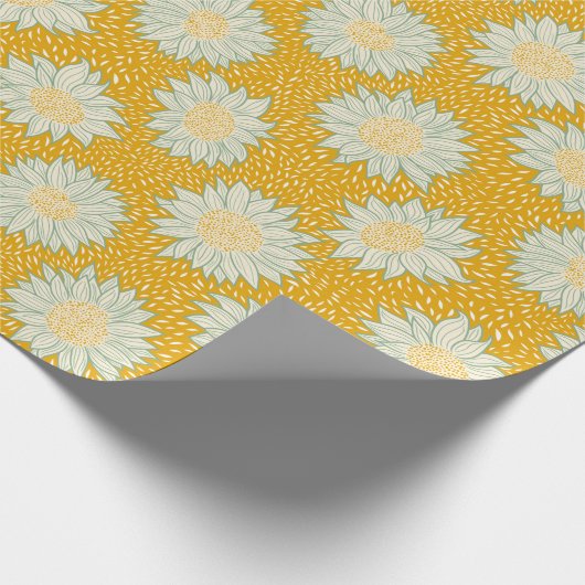 Immer gelb Sonnenblumen Geschenkpapier (Ecke)